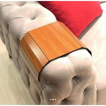 Katlanabilir Portatif Koltuk Yan Sehpa Koltuk Tepsisi Kolçak Sehpa - Ceviz Rengi