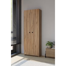 Alpaevmobilya 150 Cm 2 Kapaklı 5 Raflı Geniş Çok Amaçlı Yatak Odası Kıyafet Dolabı Düzenleyici Ve Organizer Atlantik Çam