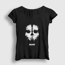 Presmono Kadın Ghosts Call Of Duty T-shirt Siyah
