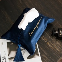 Mavi Mendil Kutusu, Tuvalet Kağıdı Kutusu, Peçetelik, Kadife Vintage Ve Zarif Ev Ve Araç Tuvalet Kağıdı Dispenseri