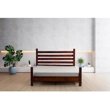 Elegans İthal Çam Masif Ahşap Karyola Ceviz Renk 120 200