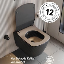 Creavit Elegant Mat Antrasit Kanalsız Asma Klozet Eg321, Creavit Elegant Duroplast Yavaş Kapak Antrasit Creavit Elegant Mat Antrasit Kanalsız Asma Klozet Eg321, Creavit Elegant Duroplast Yavaş Kapak Antrasit
