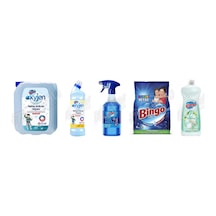 Bingo Çam.suyu Oksijen 4 L + Oksijen 750 Ml + Kireç Çözücü 900 Ml + Tüm Renkler Deterjan 6 Kg+ Bulaşık Deterjanı 650 Ml 5'li Set Diğer