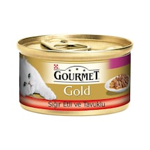 Gourmet Gold Sığır Etli ve Tavuklu Konserve Yetişkin Kedi Maması 6 x 85 G
