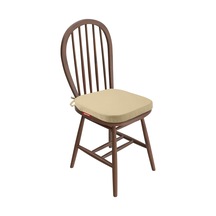 Sandalye Minderi Oval 42x42x5 Cm Fermuarlı Yıkanabilir Kılıf, Bağcıklı Kaymaz, Leke Tutmaz Oturma Minderi Bej Diğer