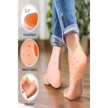 Ten Rengi Silikon Topuk Çorabı Ayak Ağrısı Ve Mantar Önleyici Ayak Tabanlığı Ten Rengi Çorap