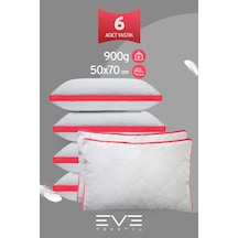 6 Adet Pembe Serisi Kılıflı Fermuarlı Klimali Antialerjik Silikon Nano Elyaf Yastık 50x70cm Beyaz