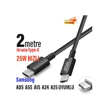 Samsung Uyumlu A05 A5s A15 A24 A25 Hızlı Şarj Kablosu Type-c Den Type-c Ye 2m Şarj Kablosu