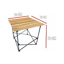 Büyük Ahşap Aralıklı Masa 70x70x70 Cm
