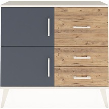 Arges Şifonyer Tek Raflı 3 Çekmeceli 2 Kapaklı 88x30x80 Aytaşı-antrasit/çam Antrasit/çam