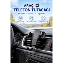 Araç İçi Telefon Tutucu Klima Izgara Menfez Uyumlu Destek Ayaklı Sarsıntı Önleyici Telefon Tutacağı Siyah Siyah