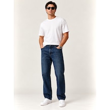 73526-73614 Erkek Relaxed Straıght Fıt Denim Pantolon 73526-73614 Blue