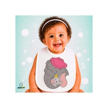 Dumbo Keten Bebek Mama Önlüğü Yumuşak - Emici - Yıkanabilir - Özel Tasarım P048 Çok Renkli