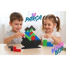 Montessori&stem Tetris Denge Oyunu- Dikkat Ve Konsantrasyon Geliştirici Geometrik Bloklar Seti