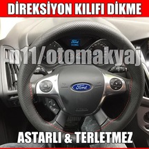 Ford C-Max 2011-2015 Direksiyon Kılıfı Siyah Dikme