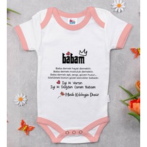 Bk Gift Bk Kids Kişiye Özel Pembe Bebek Body Zıbın - Model 63