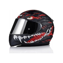 Ls2 Rapıd 2 Kaıju Mat Siyah-kırmızı Fullface Motosiklet Kaskı Gri Camlı Sıyah-Kırmızı