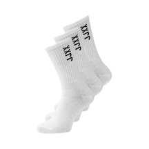 Kadın 3'li Logo Nakışlı Çorap Paketi - Moreno 12251644 White