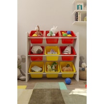 9 Sepetli Çok Amaçlı Oyuncak Dolabı Montessori Dolap