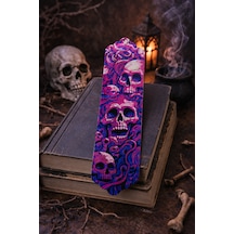 Neon Skull Art Desenli Kitap Ayracı