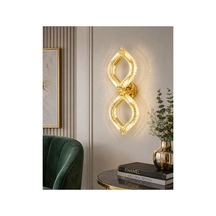 Yonca Model İkili Gold3 Renk Modu Kristal Taşlı Salon Mutfak Yatak Çocuk Odası Aplik Altın