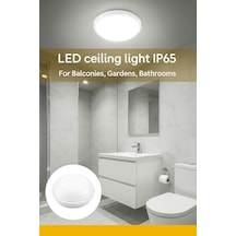 Artos 20w Beyaz Led Tavan Ve Duvar Lambası Ip65 Su Ve Toz Geçirmez 6500k Beyaz Işık Banyo, Bahçe, Balkon Ve Dış Mekan Kullanıma Uygun Modern Nemliyer Armatür
