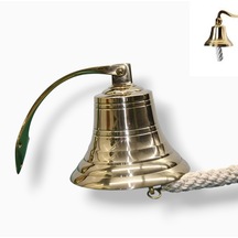Authentic Parlak Gerçek Pirinç Denizci Duvar Çanı 15cm