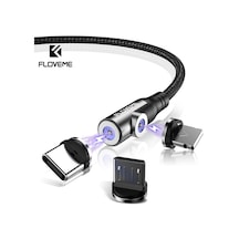 Floveme Manyetik Kablo Mikro Usb Kablosu Hızlı Şarj Mıknatıs Şarj Cihazı Usb Tip C Cep Telefonu Kablosu İphone Uyumlu X 12 Samsung Uyumlu Xiaomi