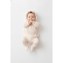 Tiffany Baby & Kids Müslin Newborn Glow Tasarımlı 3lü Zıbın Set Bej