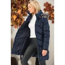 Z6768 Dewberry Bayan Kaban-düz Lacivert-düz Lacivert