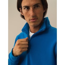 Xint Mavi Pamuk Dokulu Regular Fit Sweatshirt 300290