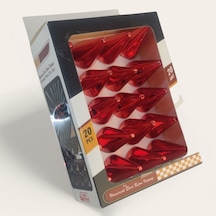 17mm Sivri Parlak Kırmızı Bijon Kapağı 20li Set