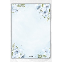 A5 Çiçek Bloknot Çizgisiz Defter - 50 Yaprak - Memopad - Notepad - Not Defteri - Not Kağıdı - 1630 Çok Renkli