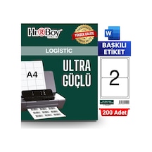 Herboy Hb-1002 199,6 X 143,5 Mm A4 Baskılı Laser Etiket 200 Adet