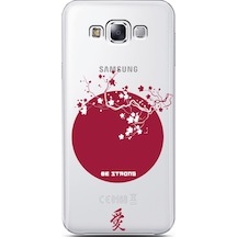 Samsung Uyumlu E7 Sakura Strong Tasarımlı Süper Şeffaf Telefon Kılıfı Çok Renkli