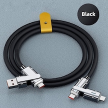 4 In 1 66w Alaşımlı Sıvı Silikon Veri Kablosu Usb/tip C - Usb C/ios Hızlı Şarj Kablosu