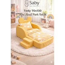 Saby Bebekler Ve Çocuklar İçin 70 X 130 Yataklı Tedy Modüler Sünger Oyun Parklı Beşik Ve Park Yatak