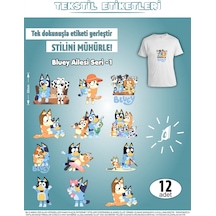 Ütü İle Yapışan Kıyafet Etiketi Bluey Serisi -1 12lı Set Karışık