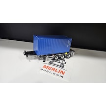 1/50 - 20 Ft Konteyner Ve Taşıma Dorsesi - 20ft Mavi Renk