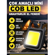 Mucit Home Mini Cep Led Anahtarlık El Feneri Usb Şarjlı Çok Amaçlı Taşınabilir Lamba, Kamp Feneri, Şişe Açacaklı Çok Renkli