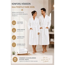 Tek Kişilik Banyo Bornozu %100 Pamuk Şalyaka Bukle Perla Collection Beyaz