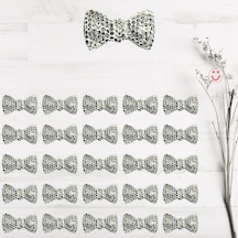 Polyester Papyon Fiyonk, 2,0 X 1,0 Cm - 25 Adet - Gümüş