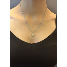 Çelik Fil Uçlu Gri Boncuklu Kadın Kolye 21 Cm Renkli