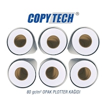 Copytech 1. Kalite Opak Plotter Kağıdı 914mm X 50m 80g 6'lı Koli