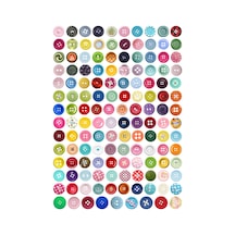 139 Adet Rengarenk Yuvarlak Düğme Planlayıcı Sticker Seti - Etiket Seti Scrapbook Bullet Journal Çok Renkli