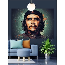 Küba Lideri Che Guevara Portresi Dekoratif Kanvas - Mdf Ahşap Tablo