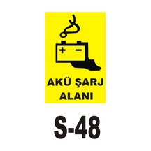 Iş Güvenliği Pvc Dekota Uyarı - Ikaz Levhası Akü Şarj Alanı