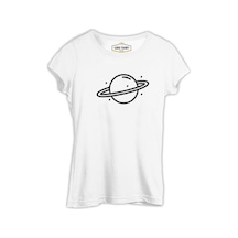 Saturn Iı Logo Beyaz Kadın Tshirt