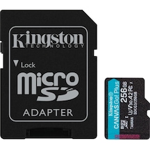 Kingston Canvas Go Plus SDCG3/256GB 256 GB MicroSDXC Class 10 UHS-I U3 V30 Hafıza Kartı + Adaptör