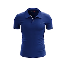 Raru Pamuk Büyük Beden Polo T-shirt Ingens Mavi Mavi